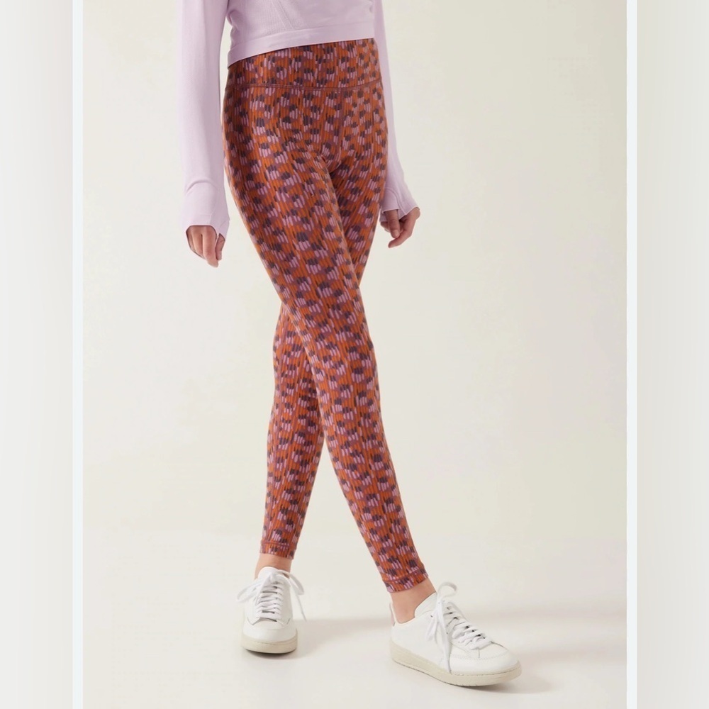 Athleta girl high rise printed chit chat tight leggings size XS/6